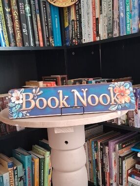 Book Nook Metal Sign